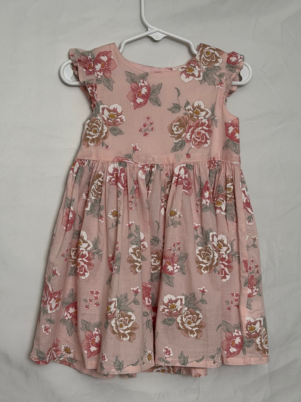H&M Dusty Pink Floral Ruffle Dress